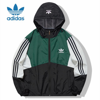 Thêu Logo Adidas 100% Chính Hãng Lưới Bên Trong Lót Cặp Đôi Áo Khoác Cho Nữ Áo Khoác Trơn Có Khóa Kéo Bomber Áo Khoác Gió Áo Khoác Nam