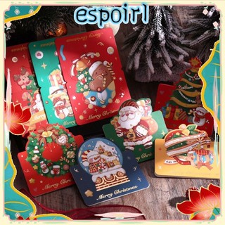 Espoir Thiệp Giáng Sinh Vui Vẻ, Quà Giáng Sinh Cung Cấp Giấy Vàng Vòng Hoa Thiệp Chúc Mừng, Ông Già Noel Gói Quà Retro Ngày Lễ Thẻ Gia Đình Cho Mùa Đông