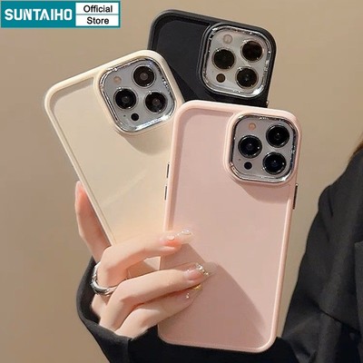 Suntaiho Ốp lưng iPhone Đẹp Đơn Giản Thời Trang Màu Trơn Cao Cấp Silicon Mềm Cặp Đôi Ốp Điện Thoại Cho Iphone 16 15 14 12 13 11 Pro Max IP 7 8 Plus Iphon X Xs XR Xs Max Hàn quốc Ốp Lưng Chống Sốc Bụi Bẩn