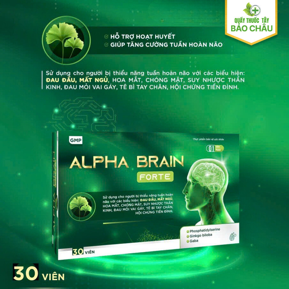 Viên bổ não Alpha Brain Forte - Cải Thiện Trí Nhớ Tăng Tuần Hoàn Máu