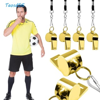 Taos 2 Chiếc Còi Kim Loại Bóng Đá Bóng Đá Trọng Tài Bóng Rổ Thể Thao Bóng Bầu Dục Với Dây Đen Còi Bằng Thép Không Gỉ