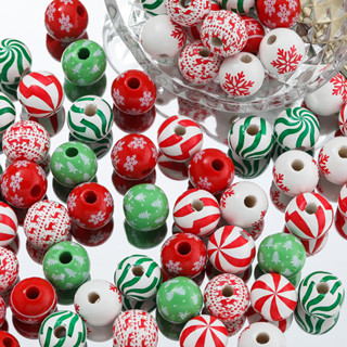  St. kunkka 5-10 Cái 16mm Giáng Sinh In Hình Tròn Hạt Gỗ Đầy Màu Sắc Hỗn Hợp In Hình Hạt Tròn Cho DIY Đồ Trang Trí Giáng Sinh Phụ Kiện Quà Tặng Ngày Lễ 