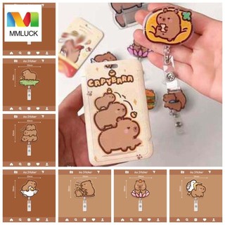 Mmluck Capybara Huy Hiệu Cuộn, Kẹp Thẻ ID Hoạt Hình Giá Đỡ Thẻ Tên, Kẹp Thẻ Làm Việc Vui Nhộn Acrylic Xoay 360 Cá Sấu Kẹp Thẻ Đựng Huy Hiệu Bệnh Viện