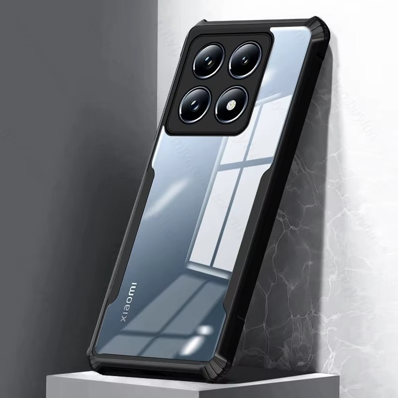 Ốp điện thoại Acrylic trong suốt cho Xiaomi 14T Pro 5G Vỏ bảo vệ ống kính Vỏ chống sốc cho Xiaomi 13T 12T 11T 10T 9T Pro 10T Lite