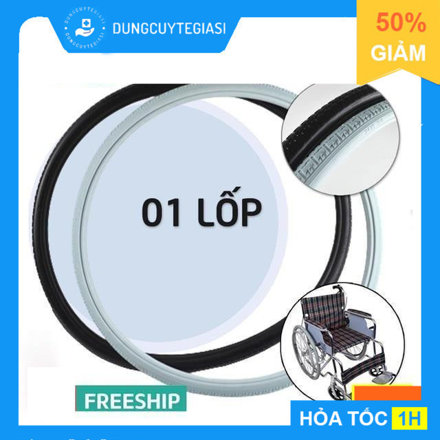 [HÀNG LOẠI 1] Lốp Xe Lăn Đặc Không Săm Lucass (1 Chiếc) | Vỏ Xe Lăn Lucass Nhiều Kích Cỡ