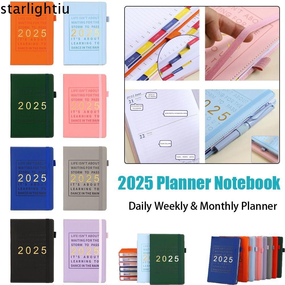 ONES 2025 Planner Notebook, Time Management Leather Cover Nhật ký Daily Weekly & Monthly Planner, Gi