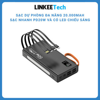  Bộ sạc dự phòng Sạc nhanh 22,5w Màn hình hiển thị pin 20000 mah đèn pin độ sáng cao Phụ kiện sạc pin 