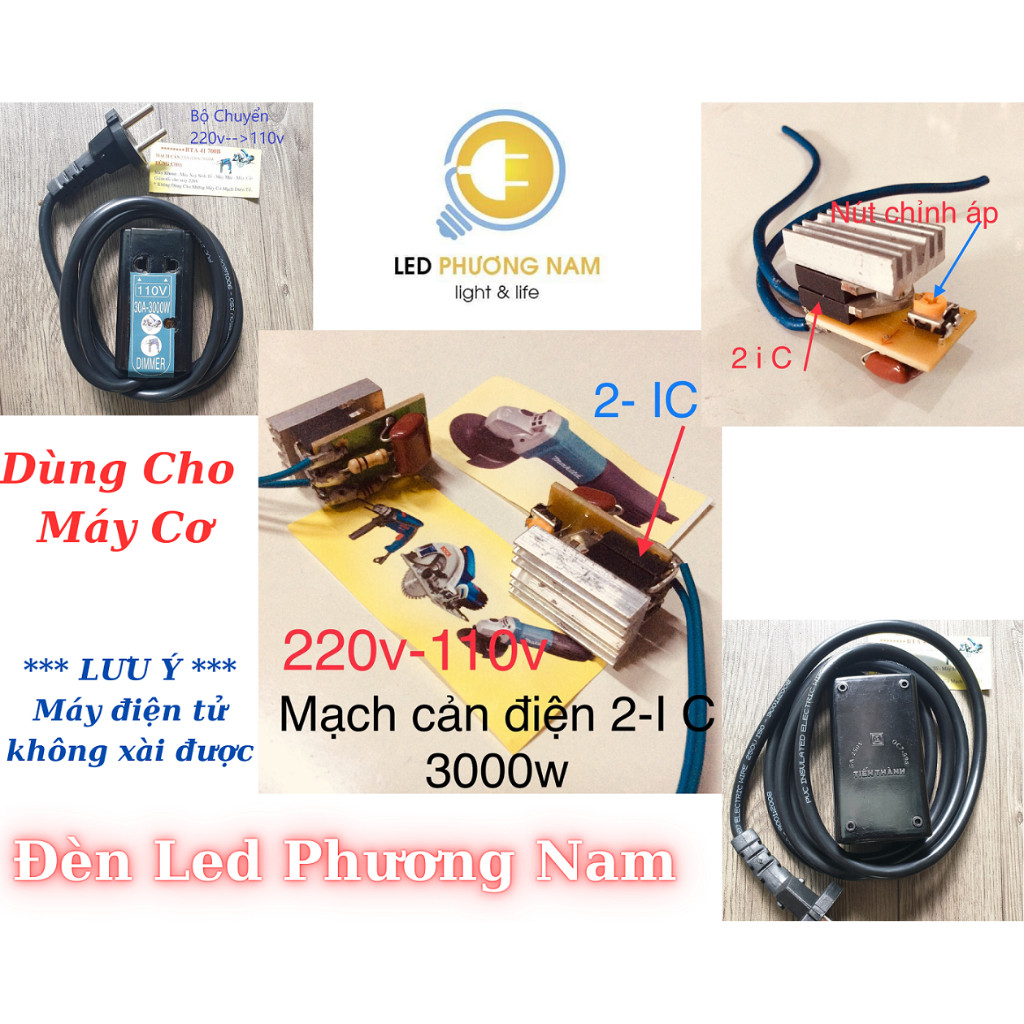 Giá Sỉ ONL - Mạch Cản Đôi IC cản điện 220v/110v/ 3000w Dùng Cho Khoan Mài Cắt Nội Địa Nhật (Có Tản N