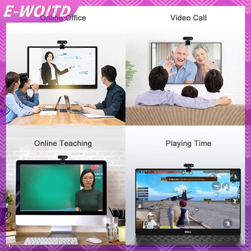 E-woitd USB Webcam 1080P Webcam 4k Video Hội Nghị Web Camera USB Web Có Micro Máy Ảnh Máy Tính Cho P