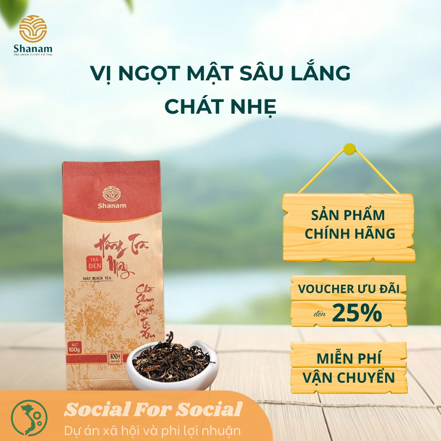 Hồng Trà Mây Tà Xùa túi 100g- Trà Shan Tuyết cổ thụ hơn 100 năm tuổi