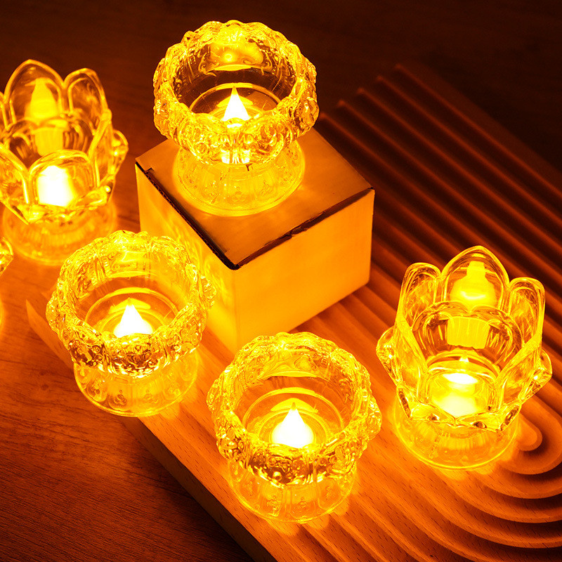 Deepavali Mô Phỏng Pha Lê Sen Ánh Sáng Diwali Nến Điện Tử Cho Lễ Hội Trang Trí Nhà Cửa