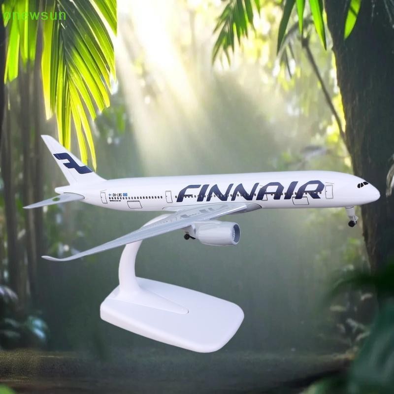 Onewsun 1 Bộ Hợp Kim Kim Kim Loại Diecast Máy Bay Có Bánh Xe 20CM A350 Finnair Bộ Máy Bay Airbus 350