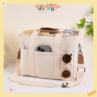 🔥úi Vải canvas túi tote đeo chéo tote bag túi vải 30*15*25CM Cỡ Lớn dễ phối túi nhiều ngăn cho nữ