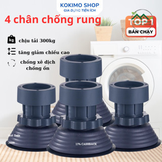 [Chống rung] Bộ 4 chân máy giặt, tủ lạnh – Tăng giảm chiều cao, đế cao su chống trượt, giảm ồn