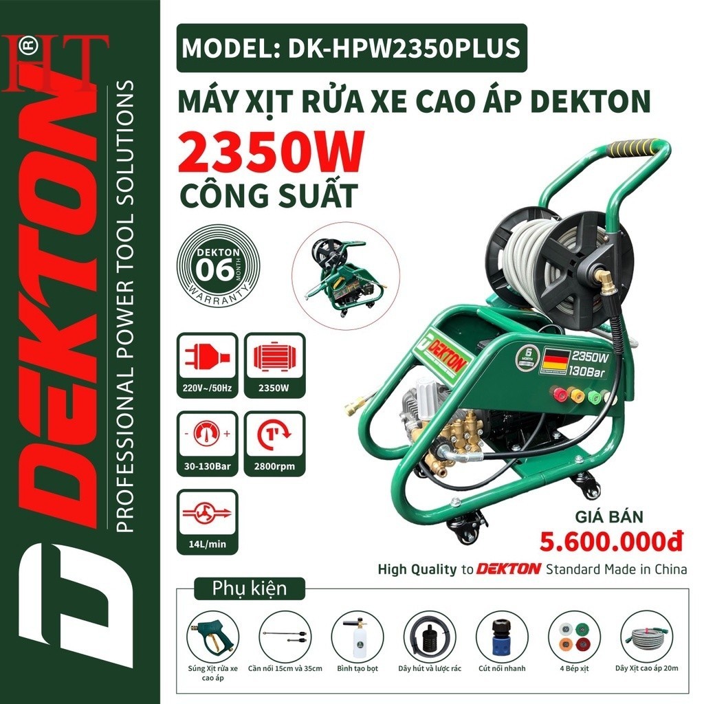Máy Rửa Xe Dekton DK-HPW2350 plus - 2350W -  (Chuyên Nghiệp) Máy xây dựng HT