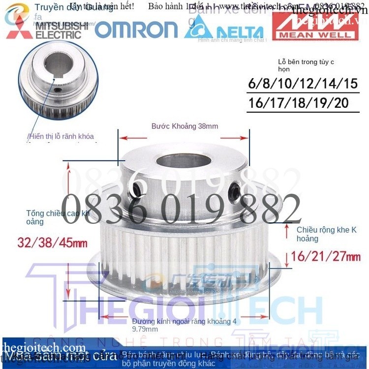 Puly Đai Răng 5M32 T Chiều Rộng Khe 16/21/27 BF Bước Lồi Đồng Bộ Ròng Rọc Đồng Bộ Lỗ Gia Công 5-25 - 5m32 21-19