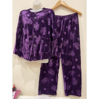 Bộ quần áo nhung cho người già KALIDOU và nữ trung niên phong cách cổ điển