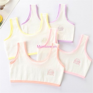 Momlove Quần Lót Bé Gái Áo Ngực Trẻ Em Bé Gái Tập Áo Bra Quần Lót Cotton Màu Trơn Cho Bé Áo Ngực Chống Ngang Hàng Thiếu Niên Áo Ngực Thể Thao Yếm Áo Vest Thoáng Khí