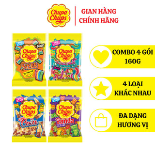 Combo 4 gói kẹo dẻo chupa chups 160g - 4 mùi