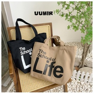 Tote vải, Túi Tote phong cách Preppy dung tích lớn, Túi xách họa tiết mua sắm in chữ