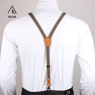 Dây đai quần yếm SKJK kiểu chữ Y màu trơn kẹp áo sơ mi biểu diễn thời trang cho nam