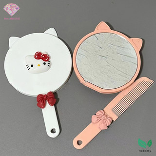 Heabety Di Động Sanrio Dễ Thương Hello Kitty Kawaii Lược Gương Bộ Lược Cầm Tay Gương Trích Xuất Bàn Chải Tóc Massage Tóc Tạo Kiểu Dụng Cụ Mới