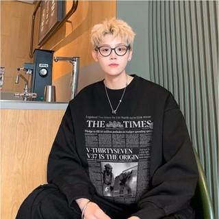 M-8XL áo sweater nam bigsize unisex nam nữ form rộng tay lỡ phông Mỹ Vintage In Chữ Phong Cách Hàn Quốc Áo Len Dài Tay Plus Size