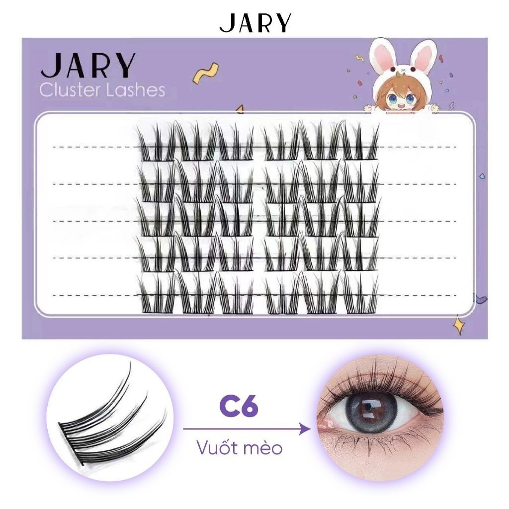 Hộp Nhựa 5 Hàng Lông Mi Cụm Tự Nhiên, Đa Phong Cách Jary Cluster Lashes Hàn Quốc