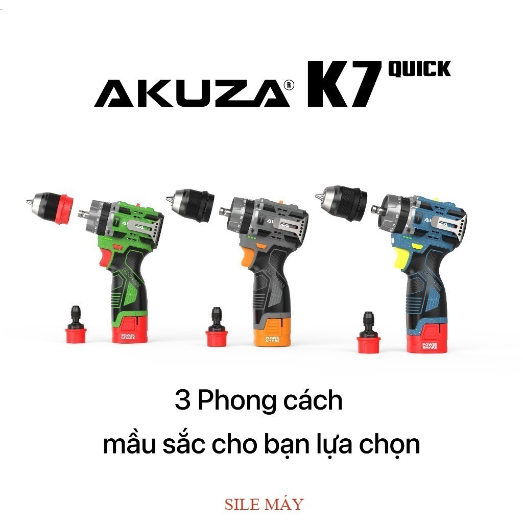 Máy Khoan 3 Chức Năng, AKUZA K7, Khoan pi.m Và Cấp Trượt 2 Trong 1,  Đầu 10 SILE MÁY