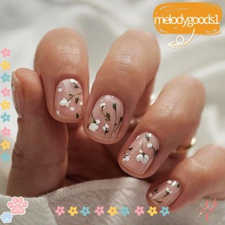 Mellodygoods1 24 Chiếc Móng Tay Giả, Ballerina Dài Hạnh Nhân Móng Tay, Hoa Làm Móng Tay Cầu Vồng Stiletto Có Thể Tháo Rời Bấm Vào Móng Tay Nữ