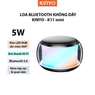 (5W) Loa Mini Bluetooth Không Dây KINYO K11, Loa LED RGB Siêu Trầm, Âm Lượng 5W