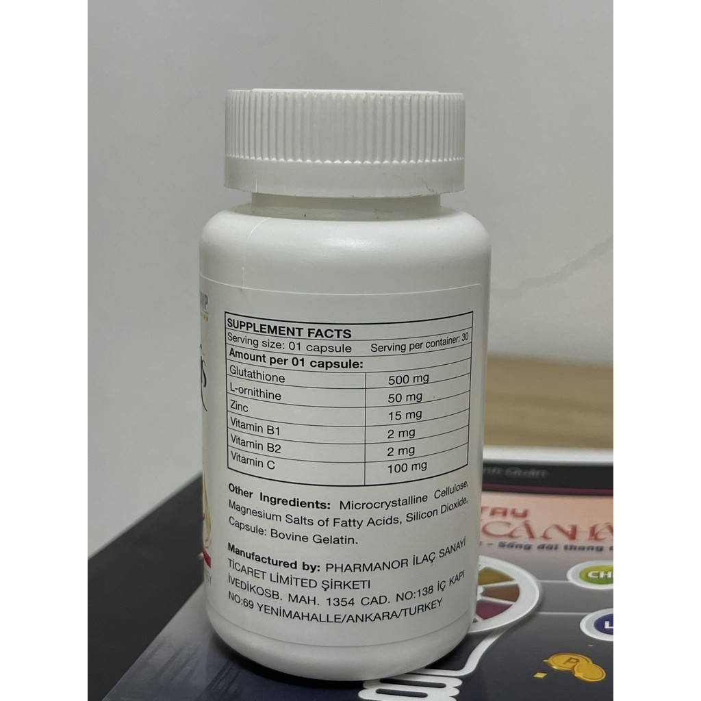 Viên Uống Trắng Da Glutathione 500 Hesanis, Làm Sáng Da, Hạn Chế Lão Hóa Da, Giảm Oxy Hóa, Nhất Anh