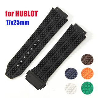  Dây đeo đồng hồ cao su 17x25mm cho Hublot Big Bang Watchstrap thay thế bằng silicon mềm Vòng đeo tay thể thao chống nước Thắt lưng đầy màu sắc 