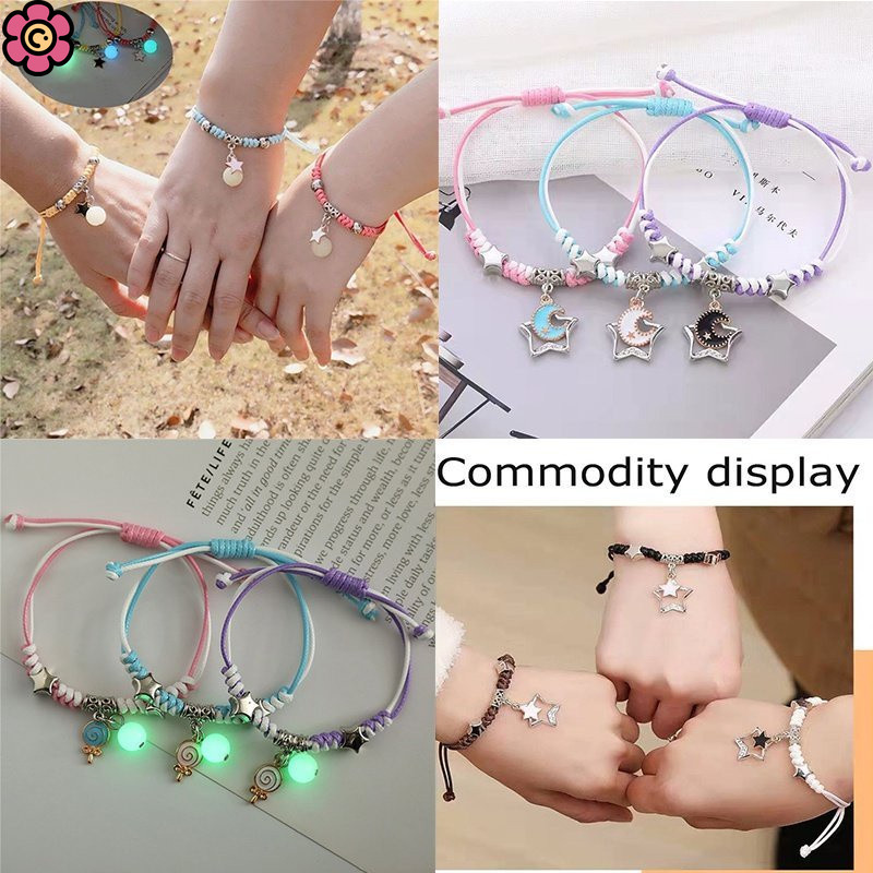 [Crd] 3 Vòng tay cặp đôi may mắn phát sáng Phong cách MoonSunflower dành cho người bạn thân nhất Trẻ