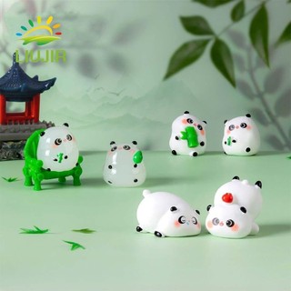 3 Tượng Gấu Trúc Dạ Quang, Tượng Gấu Trúc Mini DIY Dễ Thương, Các Bức Tượng Động Vật Nhựa Thủ Công Phát Sáng Trong Bóng Tối Hoạt Hình Gấu Trúc Trang Trí Phụ Kiện Xe Hơi