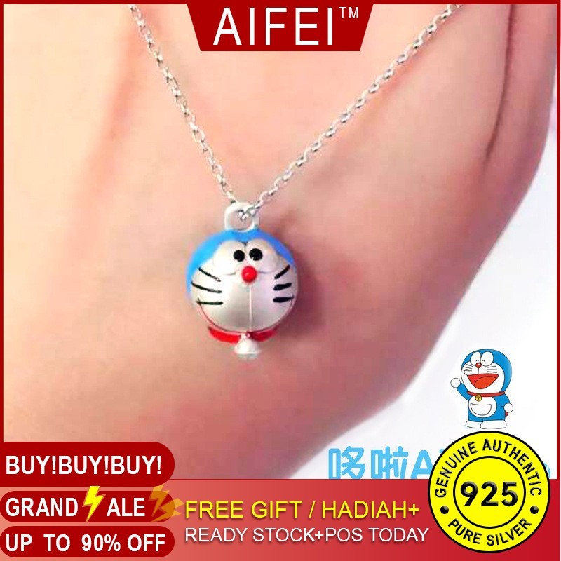 Vòng cổ mặt hình doraemon mạ bạc s925