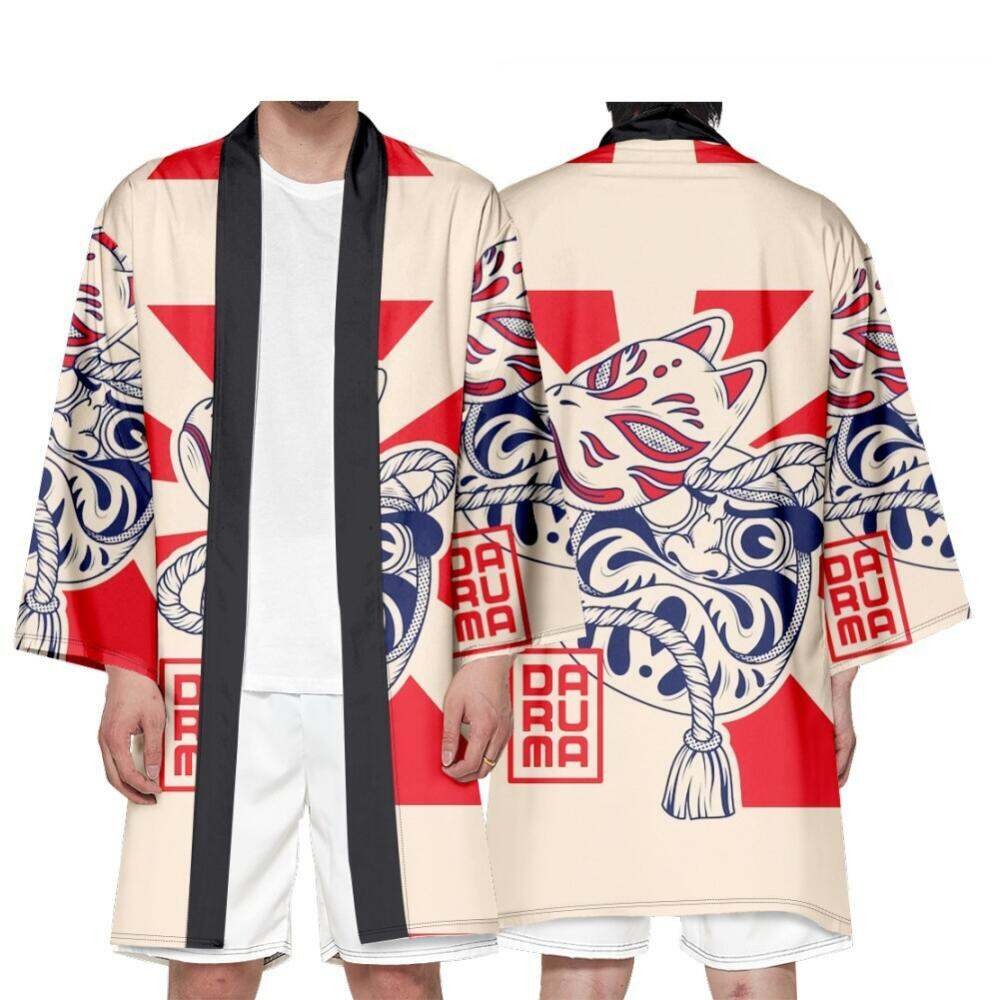 Nam Ukiyoe Phong Cách Dài Nhật Bản Áo Cardigan Họa Tiết Mắt Nữ Haori Quần Áo Châu Á