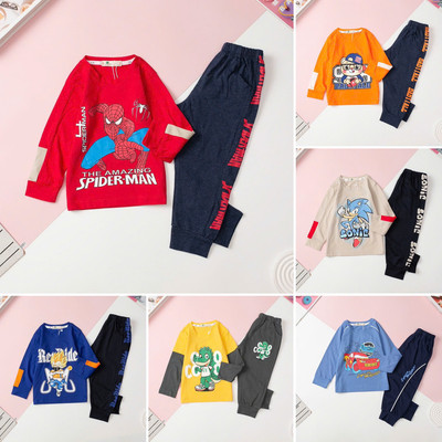Bộ Cotton Thu đông Bé Trai Dài Tay Nhiều Size