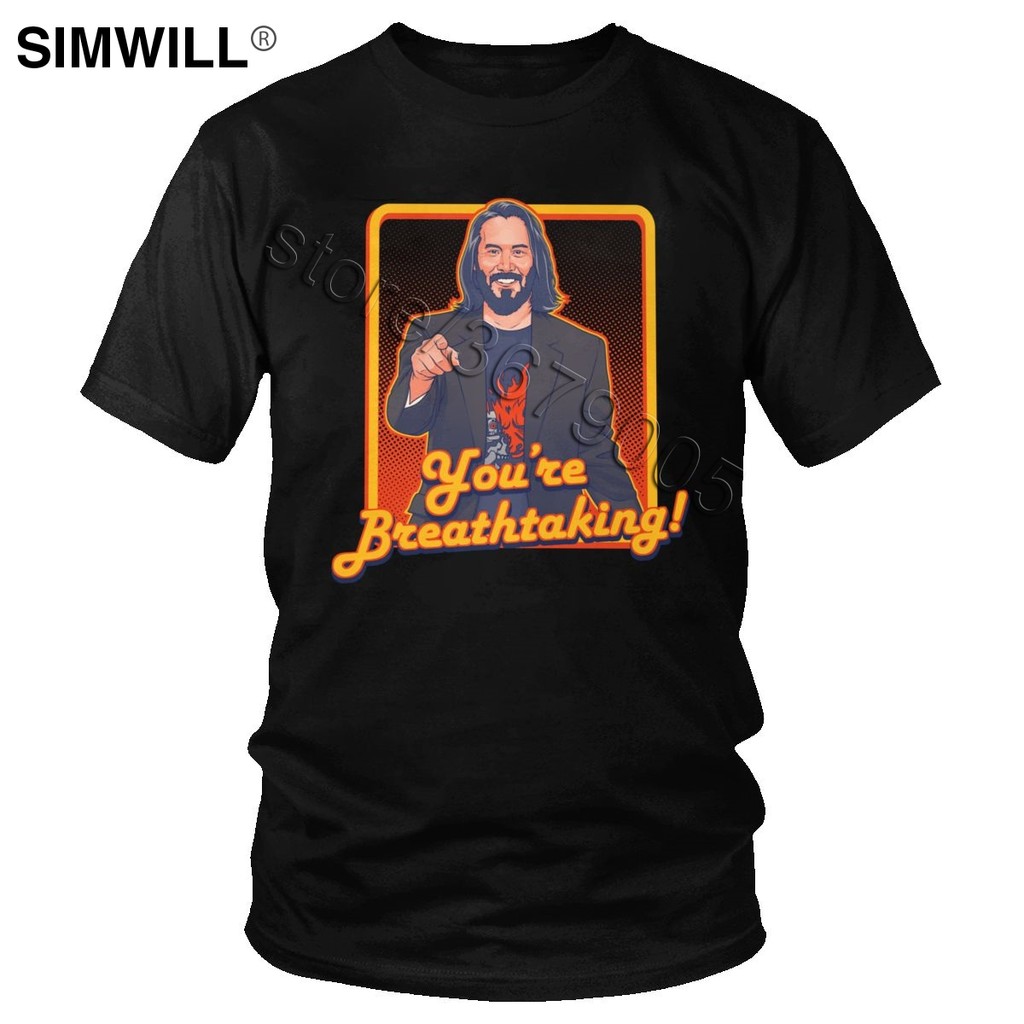Tuyệt vời Bạn đang hít thở Áo thun nam giải trí Áo thun Cotton cổ tròn tay ngắn John Wick Áo thun ph