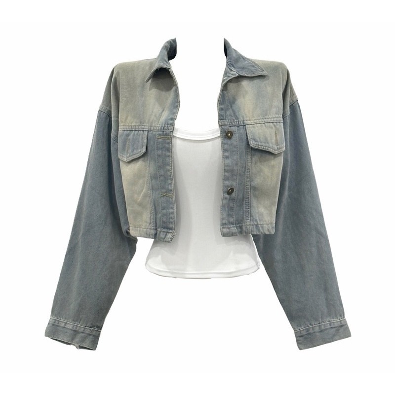 Áo khoác jeans bò demin nữ dáng lửng croptop dùng đi biển đi chơi chống nắng cho nữ 168Fashion | BigBuy360 - bigbuy360.vn