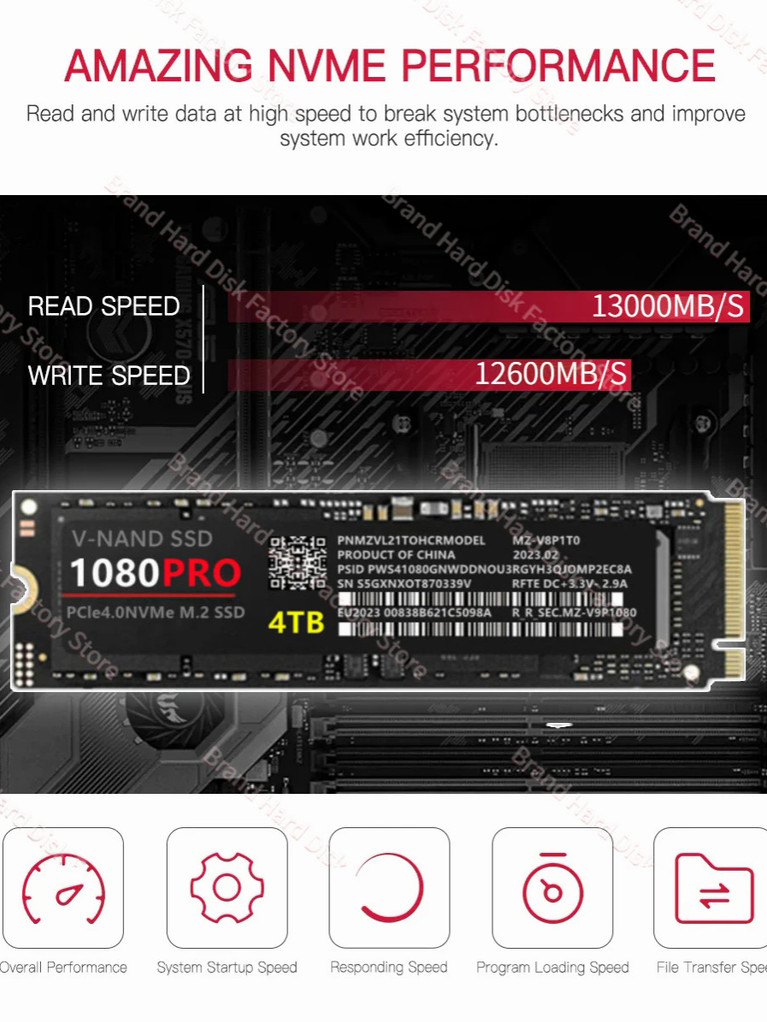 [DJFHS] Di động SSD NVMe M2 PCIe Gen 4 7450 MBgiây 4TB 2TB 1TB tản nhiệt SSD nmve ổ đĩa nội bộ cho