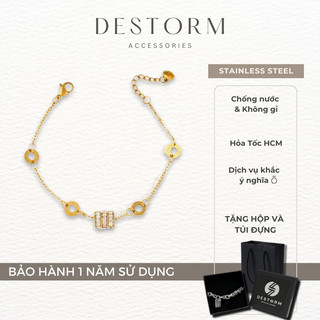 Vòng Tay Nam Nữ Destorm, Lắc Tay Bạc Đôi Thép không gỉ, Có Tặng Kèm Hộp Và Tú Đựng - S23