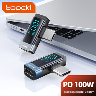 Toocki PD100W C-C Bộ chuyển đổi màn hình kỹ thuật số thông minh Sạc nhanh Giao diện 60W Type-C sang L 480Mbps Truyền dữ liệu Bộ chuyển đổi khuỷu tay 90 độ Hỗ trợ cho điện thoại Máy tính bảng, máy tính xách tay