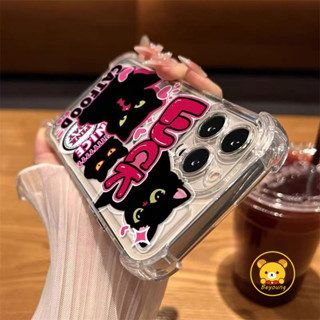 Ốp Lưng Mèo Màu Đen Ngọt Ngào Cho Samsung Galaxy J7 J5 2016 J710 J510 A750 A520 A81 A91 A7 A9 2018 A2 Core A6S Note 10 Plus 9 8 S10 Lite S7 Edge A8s Vỏ Điện Thoại Mềm Trong Suốt Màu Hồng