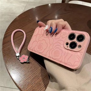 Hoa trà da đầy màu sắc với vỏ điện thoại mặt dây chuyền cho vỏ điện thoại tương thích cho Iphone 17 16 15 14 13 pro max 12 pro max 11 vỏ điện thoại mềm cho bé gái xinh đẹp