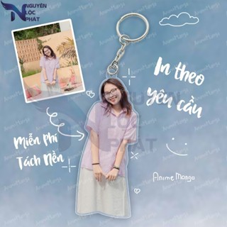 [ Siêu Rẻ ] Móc khoá cắt viền in theo ảnh in theo yêu cầu chất liệu acrylic viền trong suốt dễ thương làm quà tặng nlp