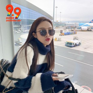 Áo len dài tay cổ lọ họa tiết sọc ngang thời trang mới cho nữ