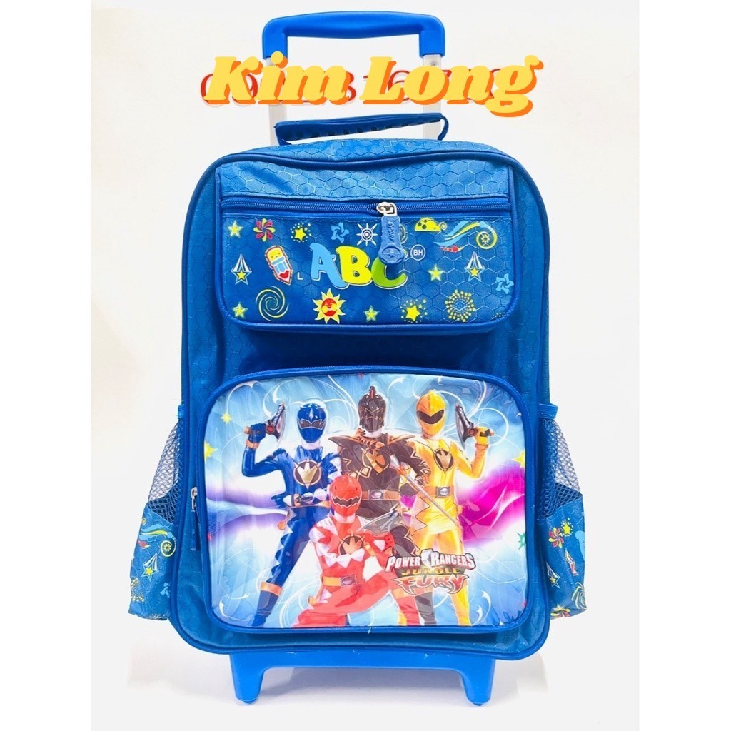 Balo cần kéo đi học - CẶP HỌC SINH cho bé trai tiểu học cấp 1 ( lớp 1 - 5 ) siêu nhân ABC- có sẵn