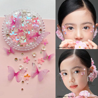 Ngày Trẻ Em Ngày Trẻ Em Phụ Kiện Mặt Sân Khấu Trang Điểm Mắt Ba Chiều Tulle Bướm Buổi Hòa Nhạc Ngọc Trai Kim Cương Mắt Trang Điểm Sáng