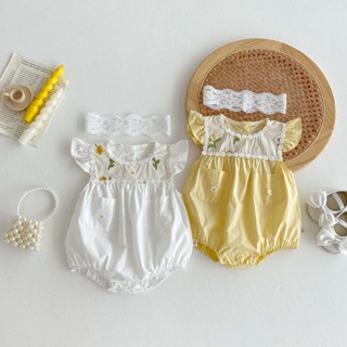 Phong Cách Ngọt Ngào Quần Áo Sơ Sinh Cho Bé Body Hoa Thêu Lông Tơ Tay Áo Liền Quần Bé Gái 0-24 Tháng